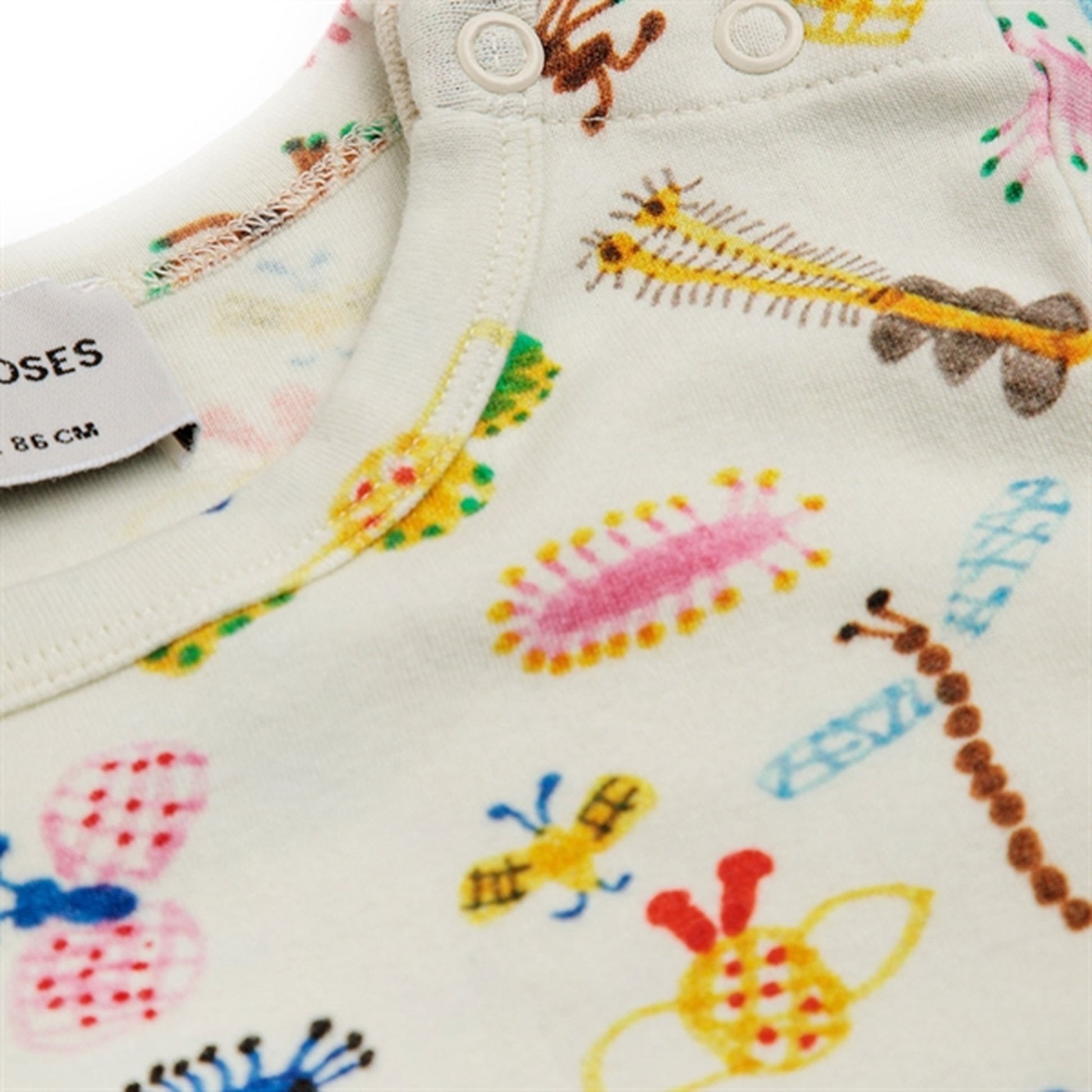 Bobo Choses Baby Funny Insects All Over Body Short Sleeve Offwhite