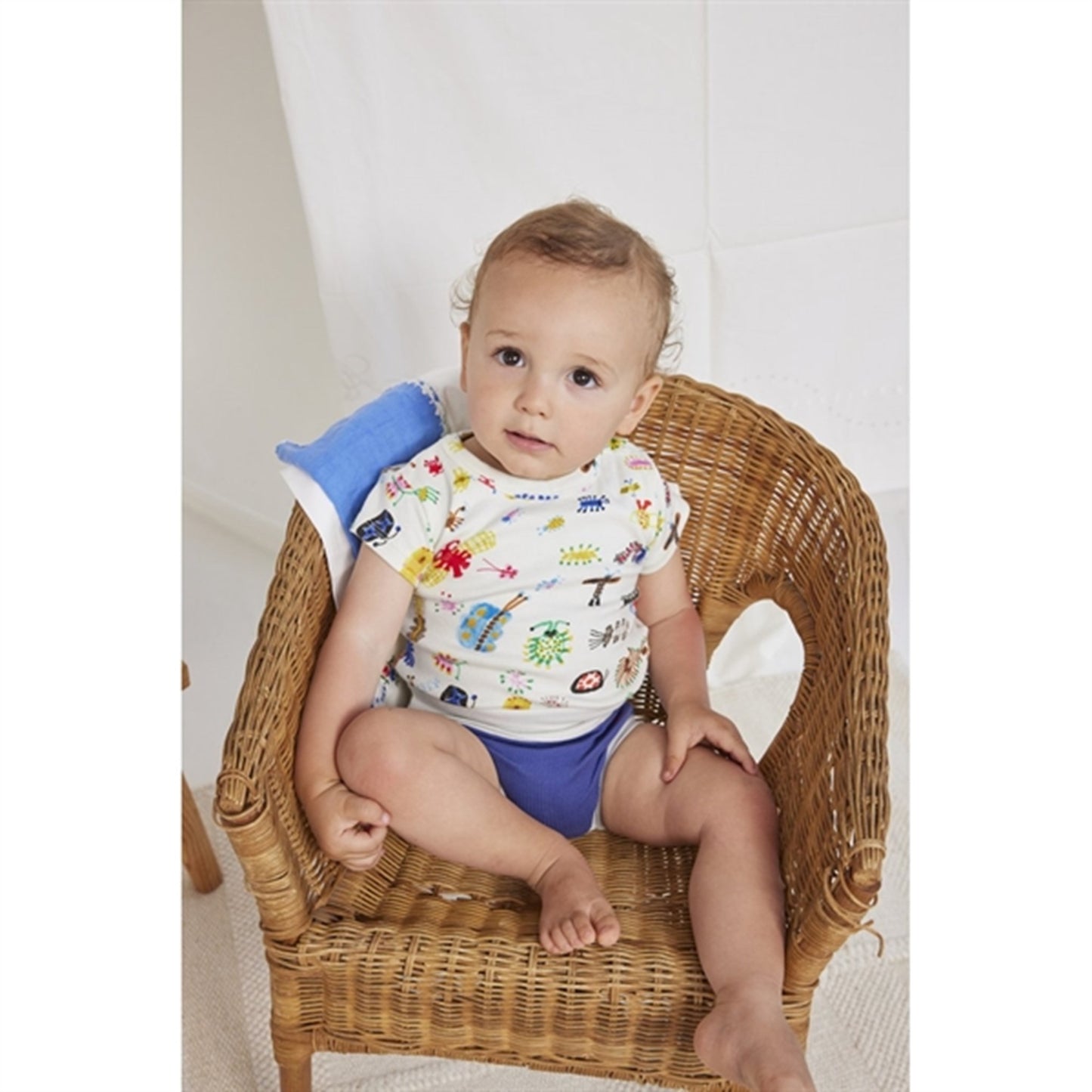 Bobo Choses Baby Funny Insects All Over Body Short Sleeve Offwhite