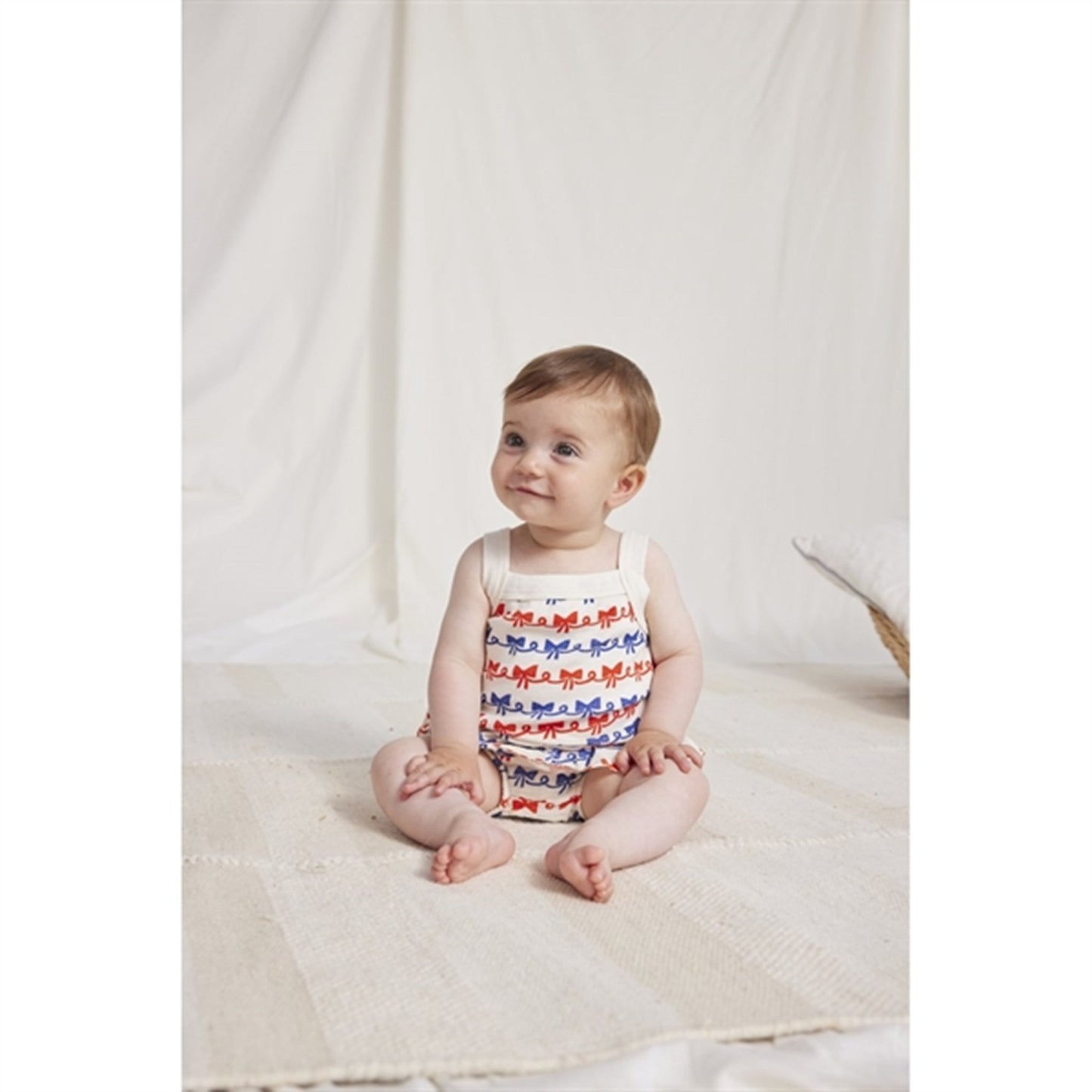 Bobo Choses Baby Ribbon Bow All Over Body Sleeveless Offwhite