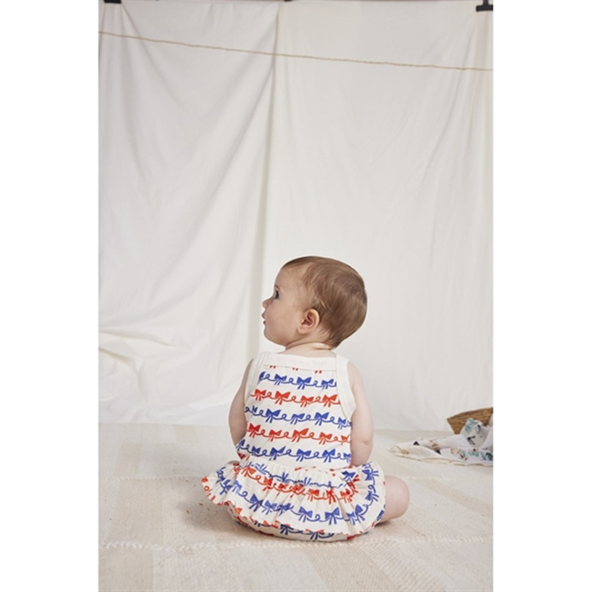 Bobo Choses Baby Ribbon Bow All Over Body Sleeveless Offwhite