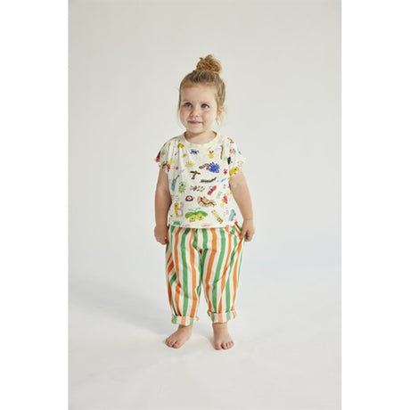 Bobo Choses Baby Vertical Stripes Woven Pants Baggy Offwhite