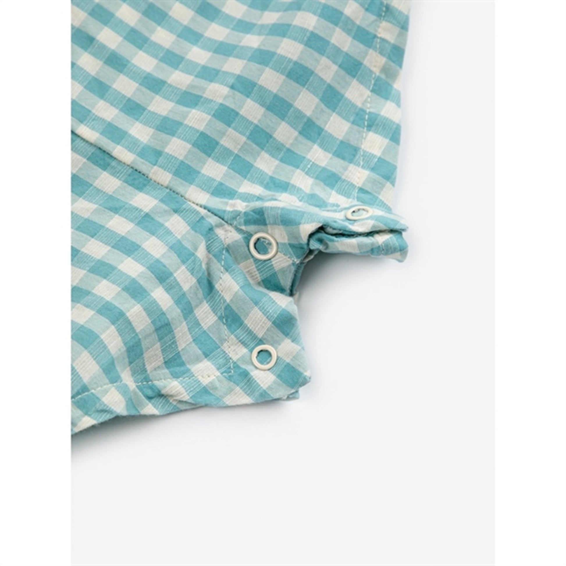 Bobo Choses Baby Ant Vichy Woven Playsuit Sleeveless Turquoise