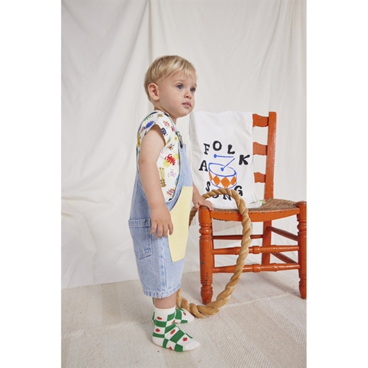 Bobo Choses Baby Bobo Choses Circle Short Dungarees Blue