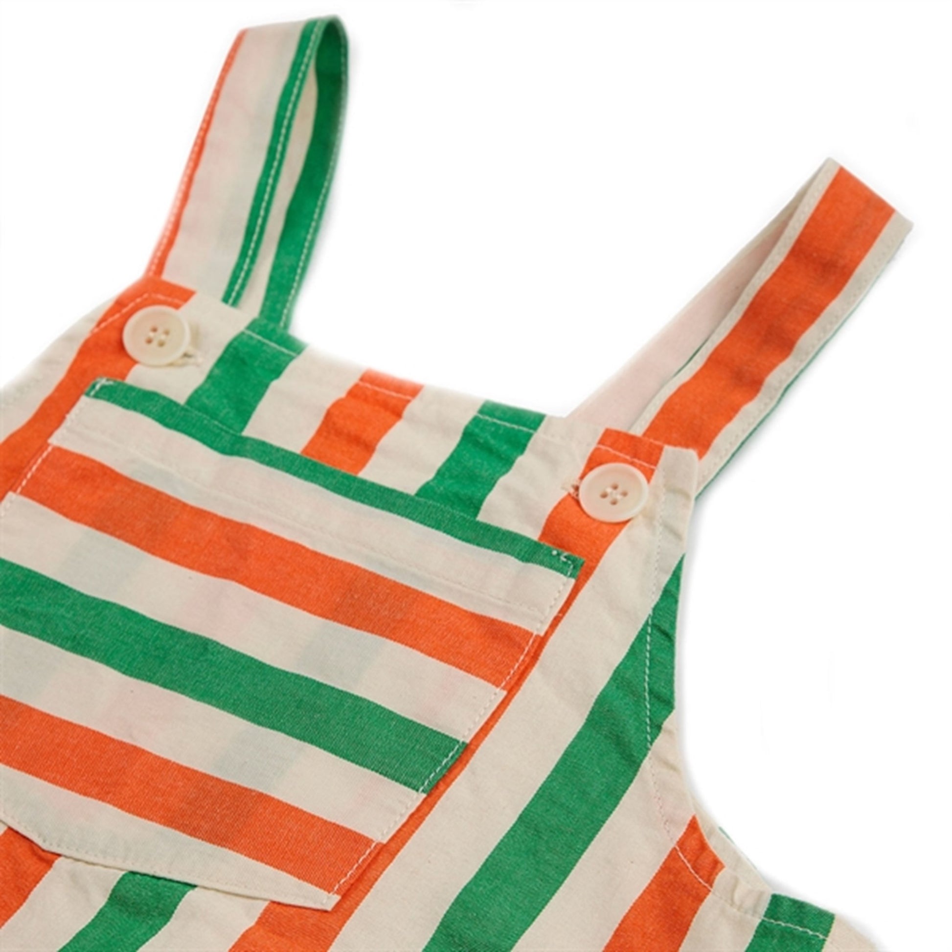 Bobo Choses Baby Vertical Stripes Woven Romper Offwhite