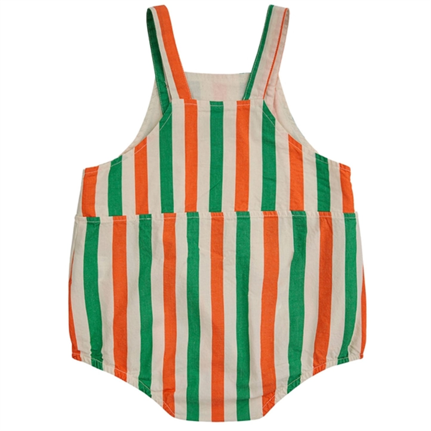 Bobo Choses Baby Vertical Stripes Woven Romper Offwhite