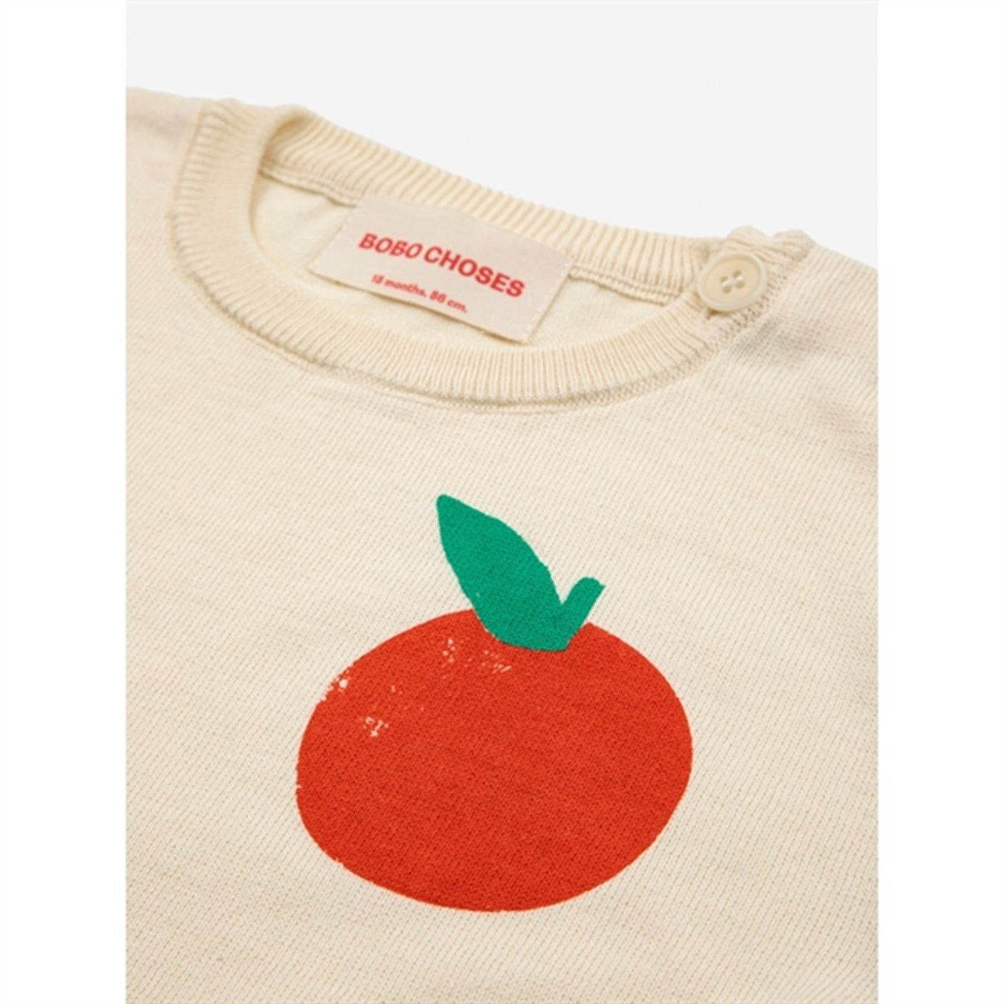 Bobo Choses Baby Tomato Knitted T-Shirt Offwhite