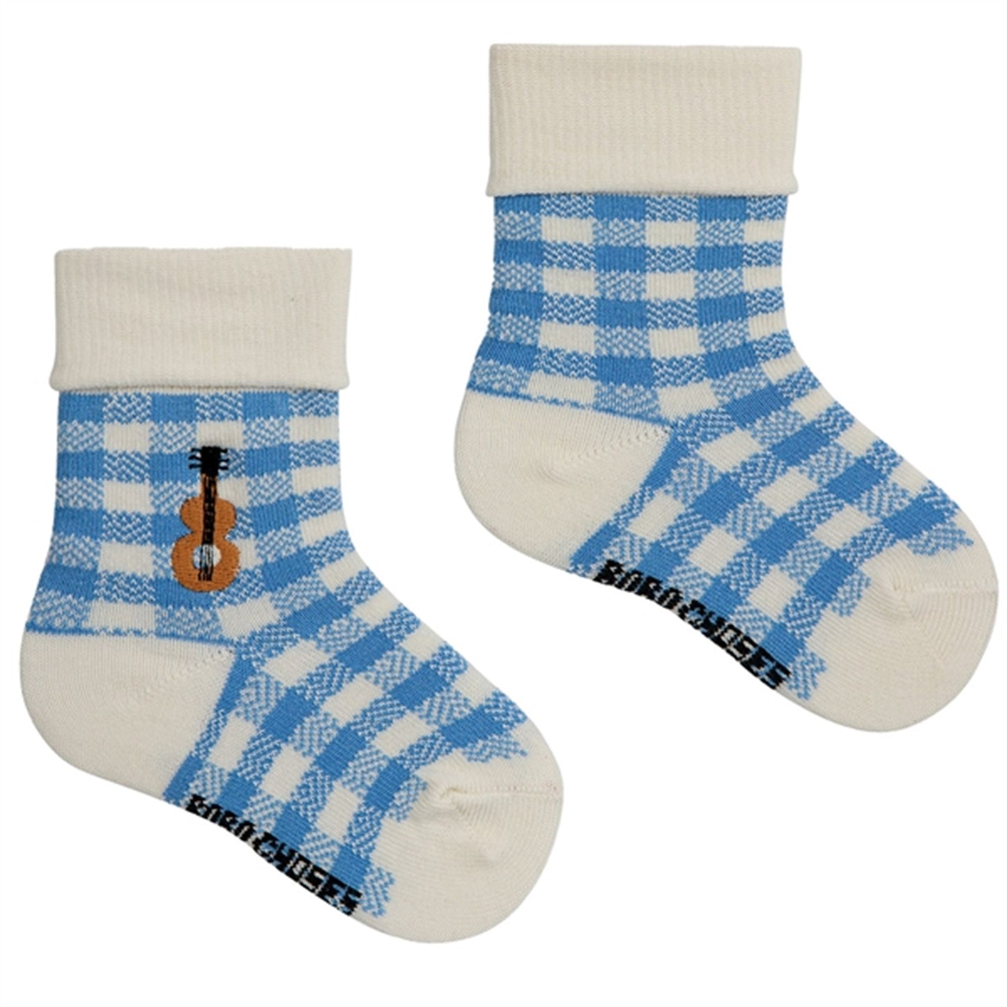 Bobo Choses Baby Acoustic Guitar Body And Vichy Accesorios Set Light Blue