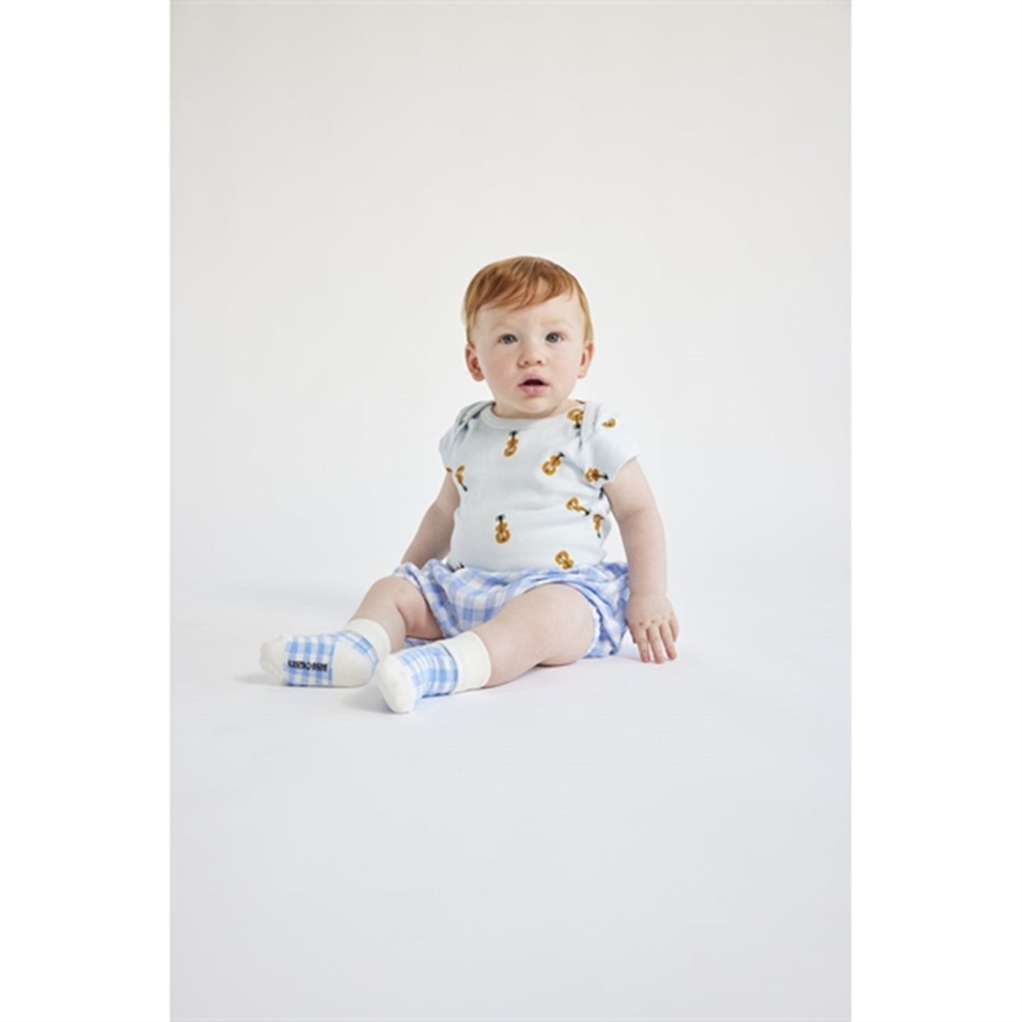 Bobo Choses Baby Acoustic Guitar Body And Vichy Accesorios Set Light Blue