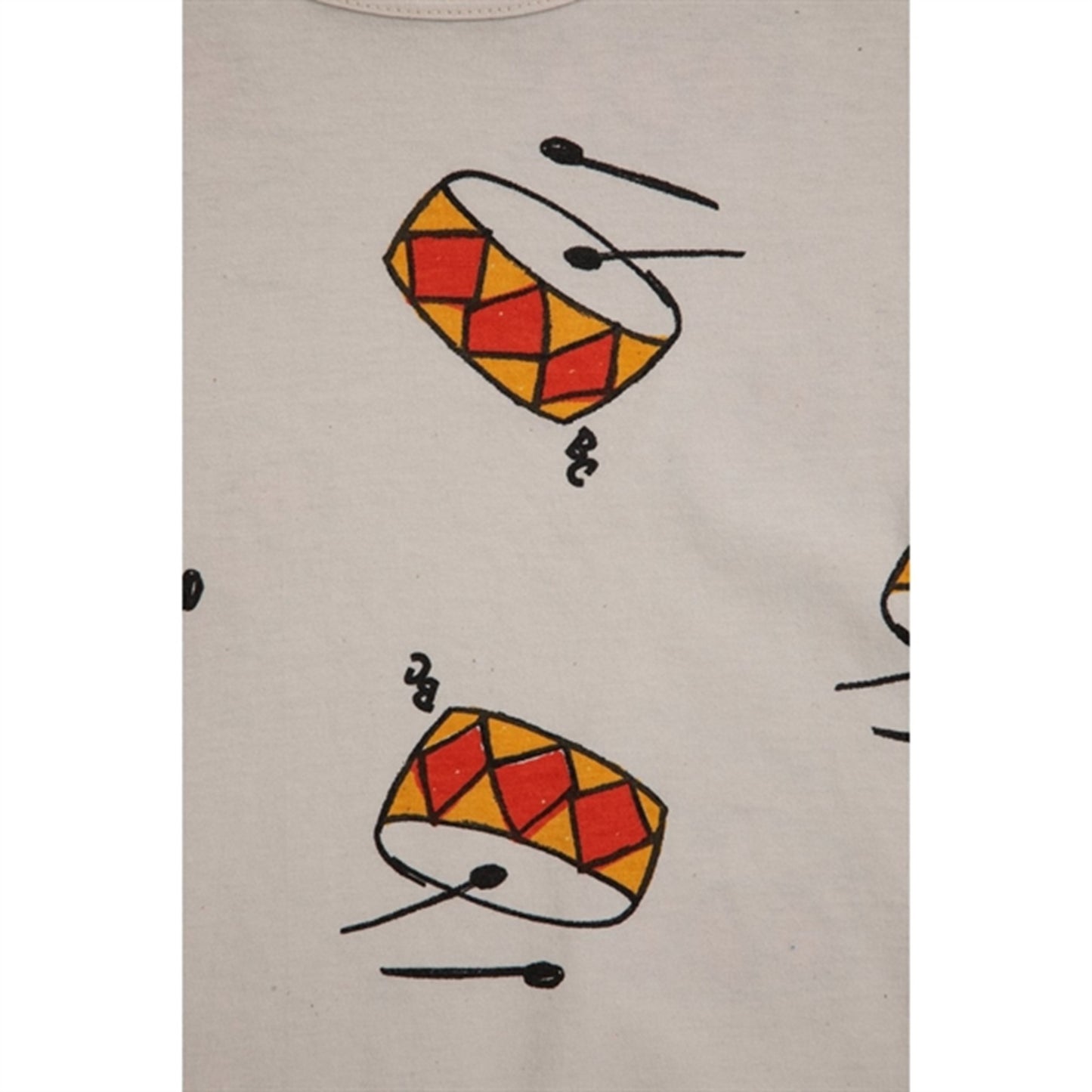 Bobo Choses Play The Drum All Over T-Shirt Beige