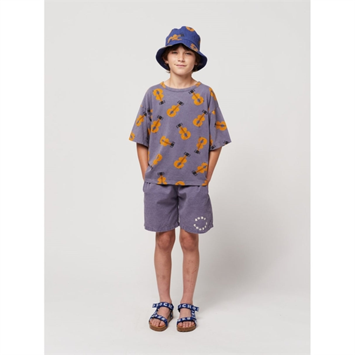 Bobo Choses Acoustic Guitar All Over T-Shirt Prussian Blue