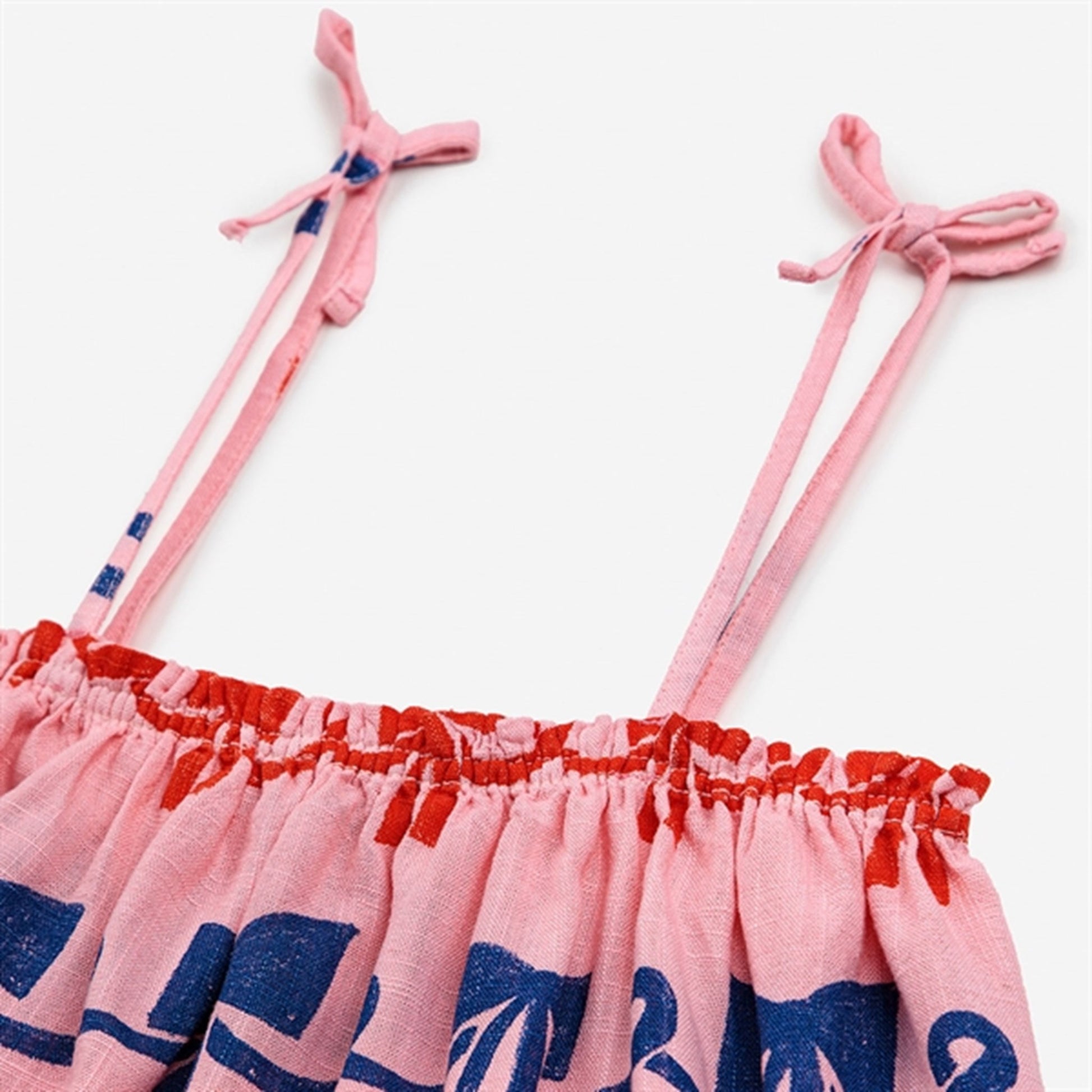 Bobo Choses Ribbon Bow All Over Woven Tank Top Pink