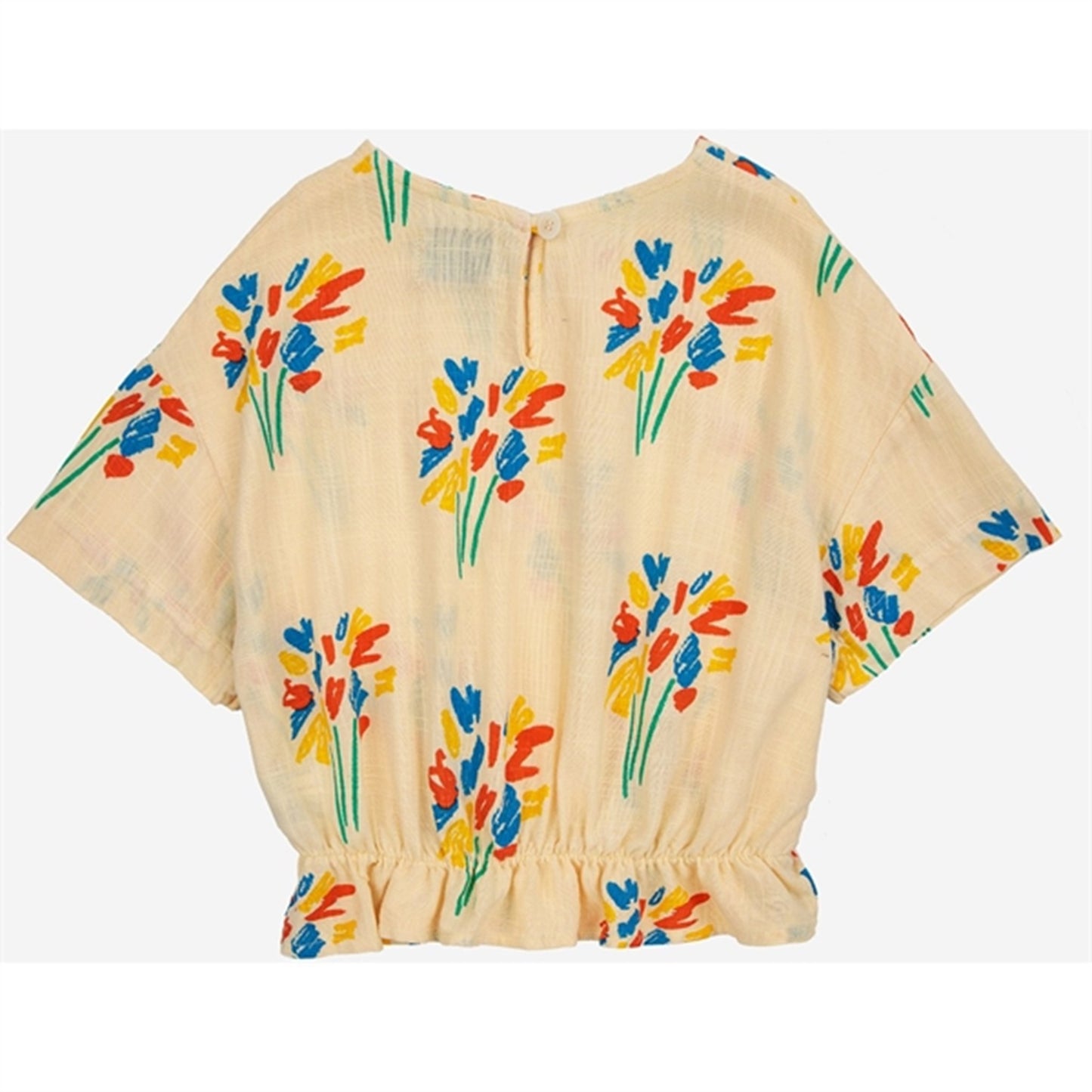 Bobo Choses Fireworks All Over Woven Top Short Sleeve Light Yellow
