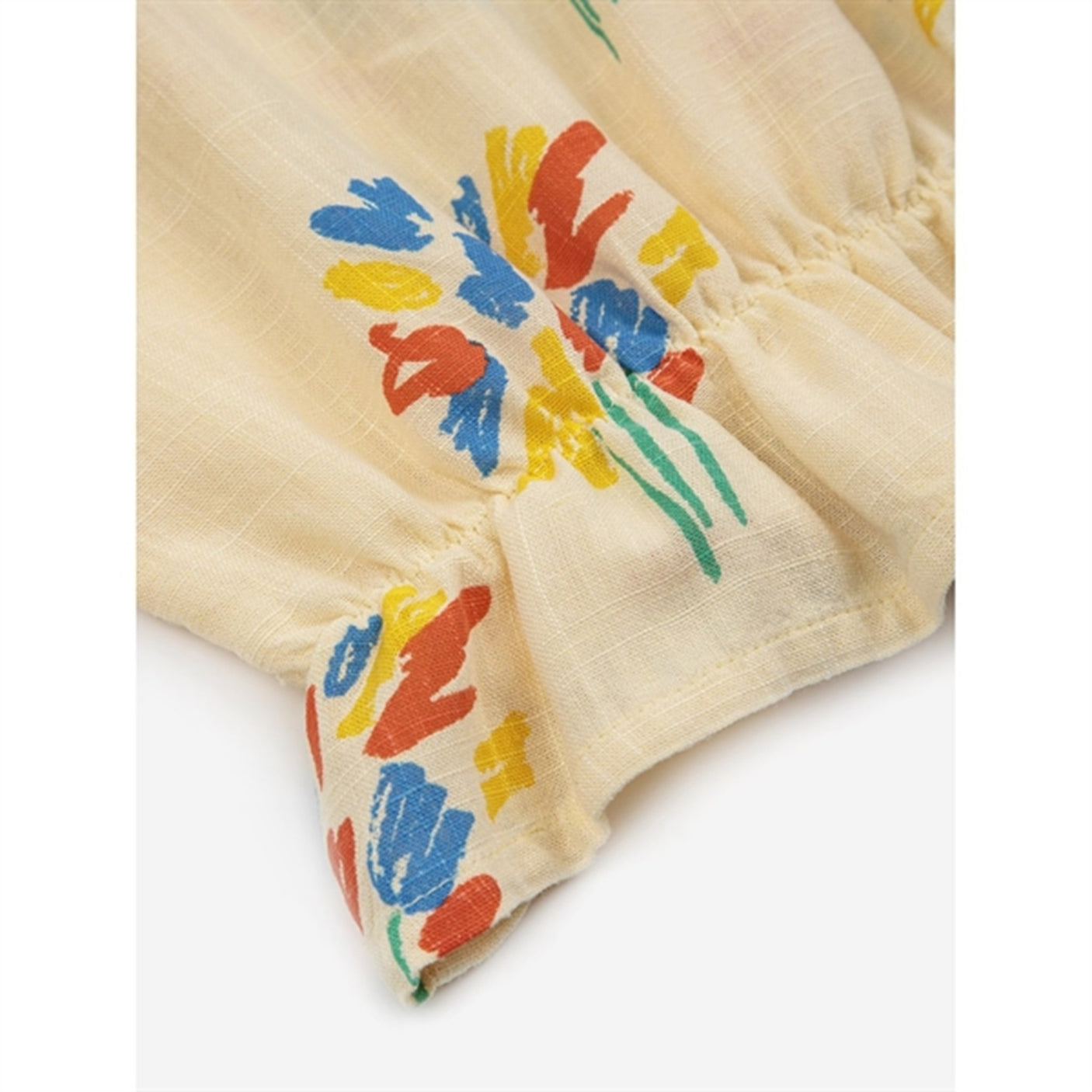 Bobo Choses Fireworks All Over Woven Top Short Sleeve Light Yellow