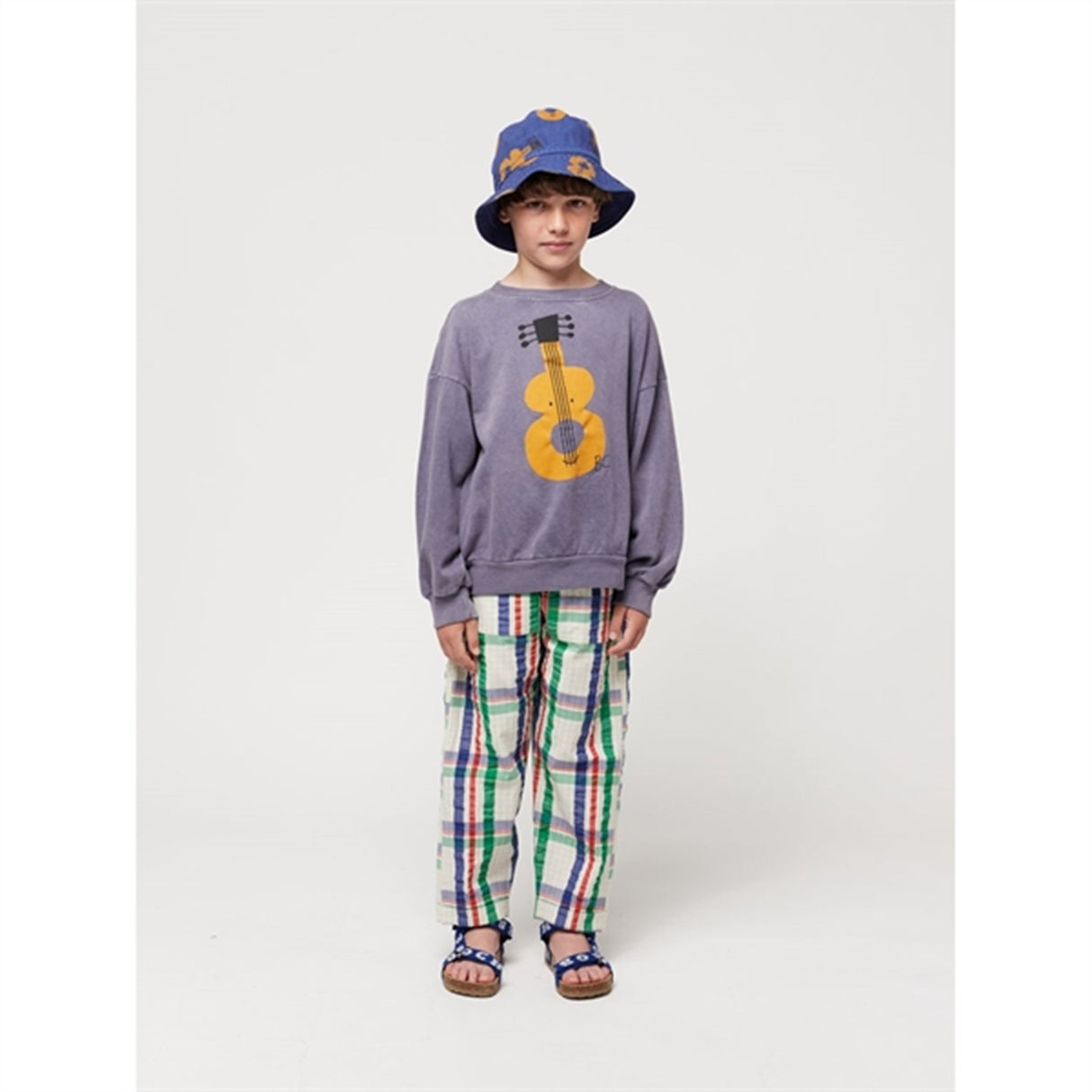 Bobo Choses Acoustic Guitar Sweatshirt Round Neck Prussian Blue