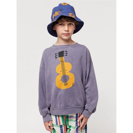 Bobo Choses Acoustic Guitar Sweatshirt Round Neck Prussian Blue