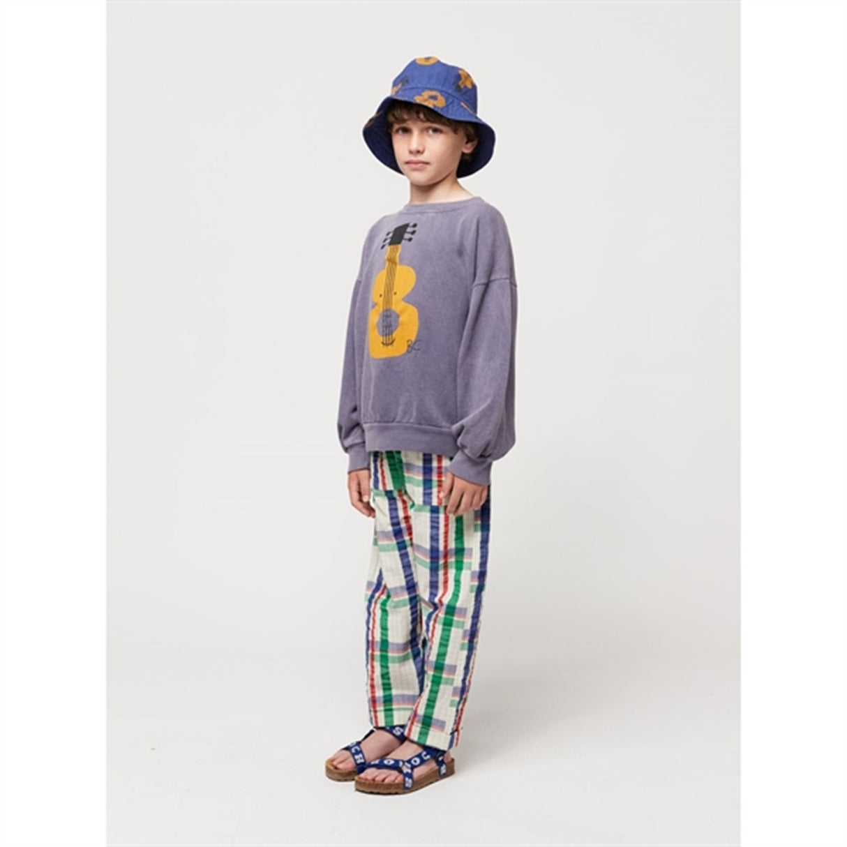Bobo Choses Acoustic Guitar Sweatshirt Round Neck Prussian Blue