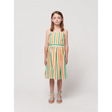 Bobo Choses Vertical Stripes Woven Dress Knee Lenght Offwhite