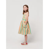Bobo Choses Vertical Stripes Woven Dress Knee Lenght Offwhite