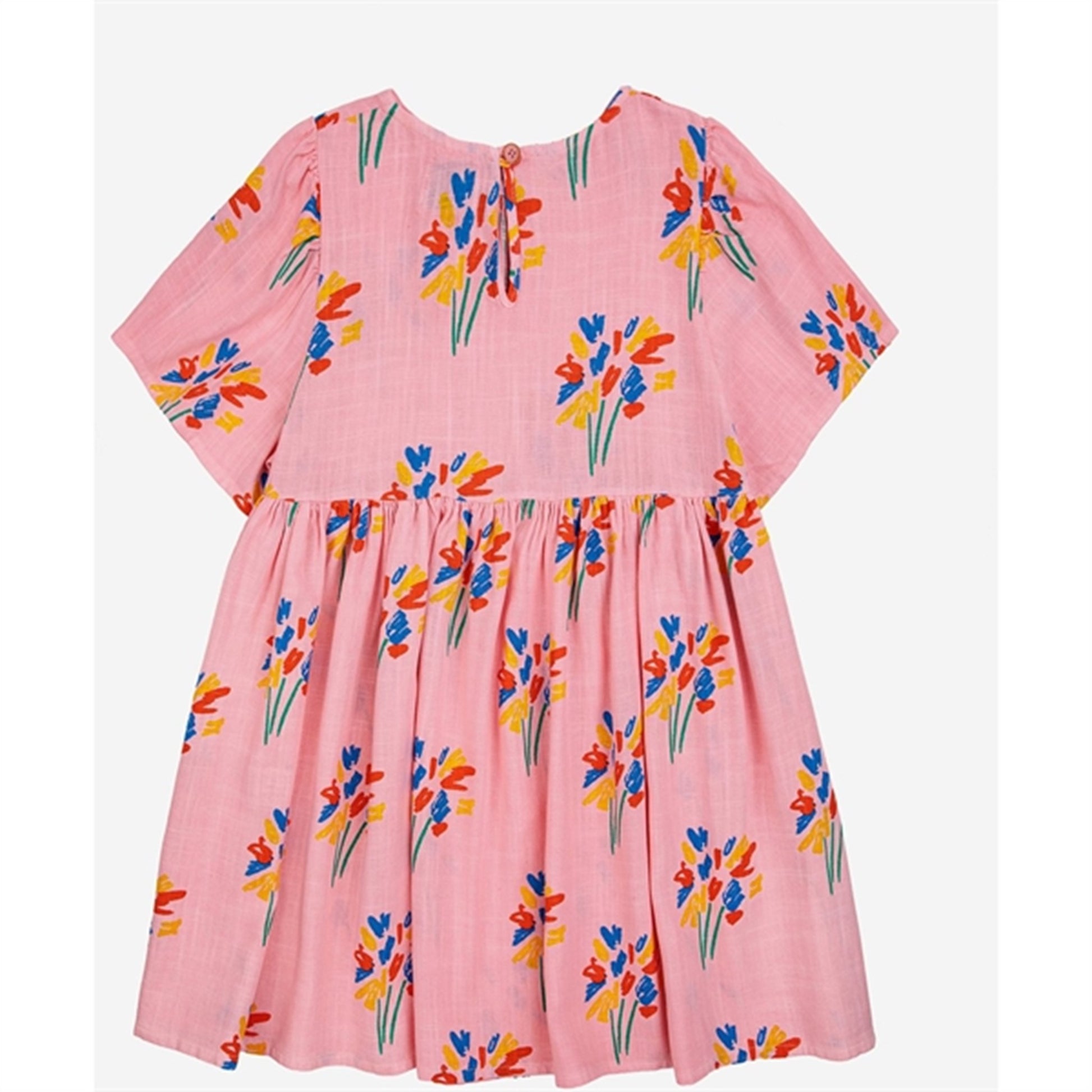 Bobo Choses Fireworks All Over Flounce Sleeves Woven Dress Short Pink