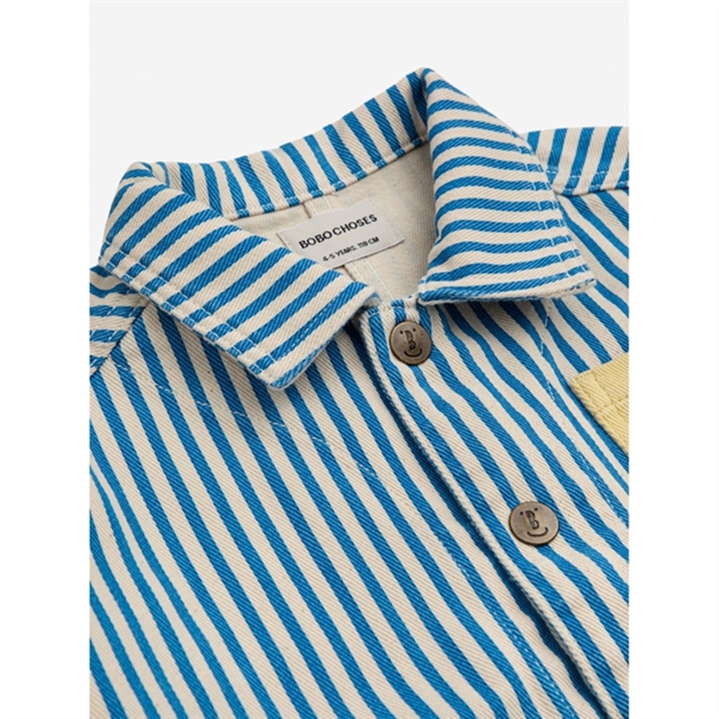 Bobo Choses Striped Color Block Denim Jacket Blue
