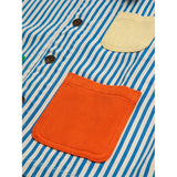 Bobo Choses Striped Color Block Denim Jacket Blue