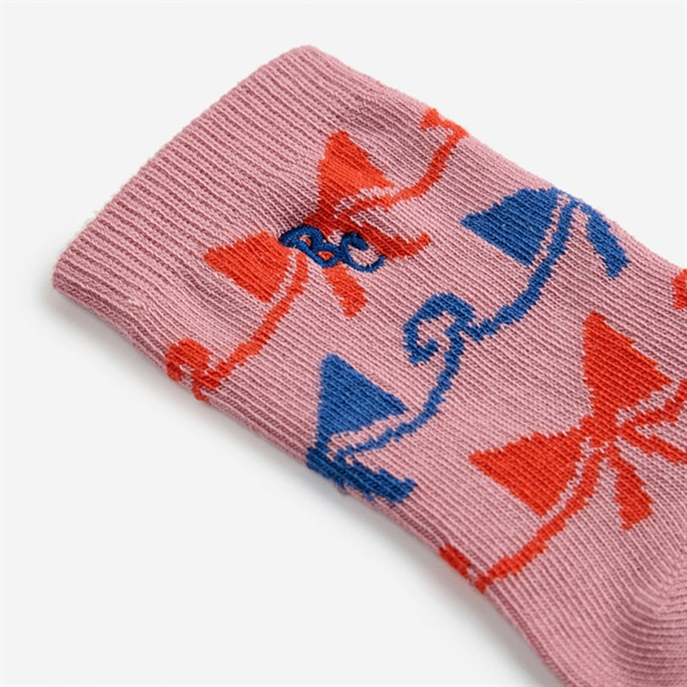 Bobo Choses Baby Ribbon Bow All Over Short Socks Pink