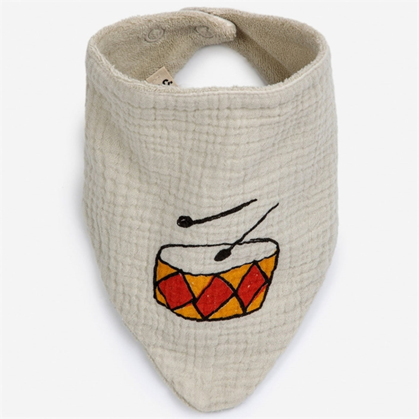 Bobo Choses Baby Play The Drum Bib Offwhite
