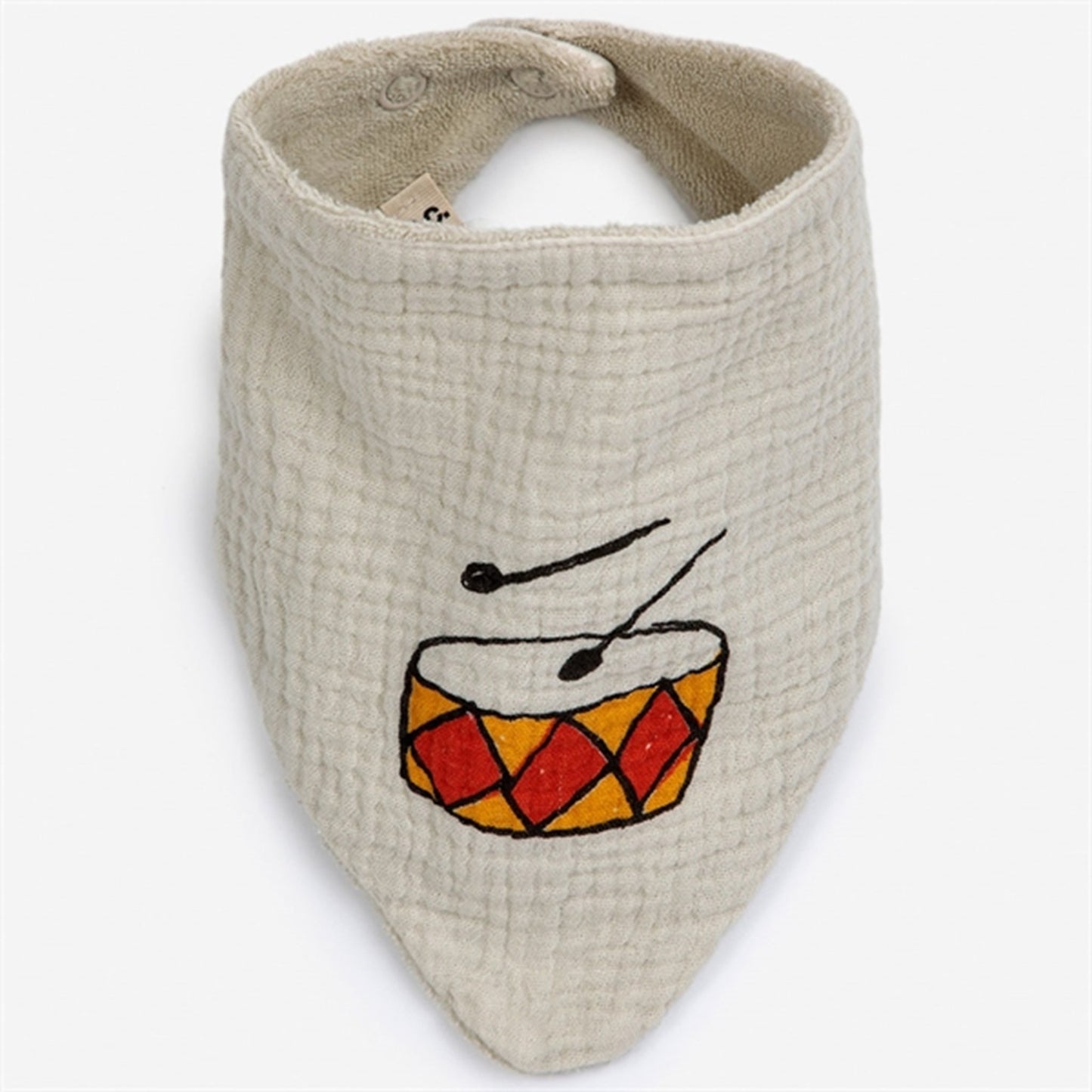 Bobo Choses Baby Play The Drum Bib Offwhite