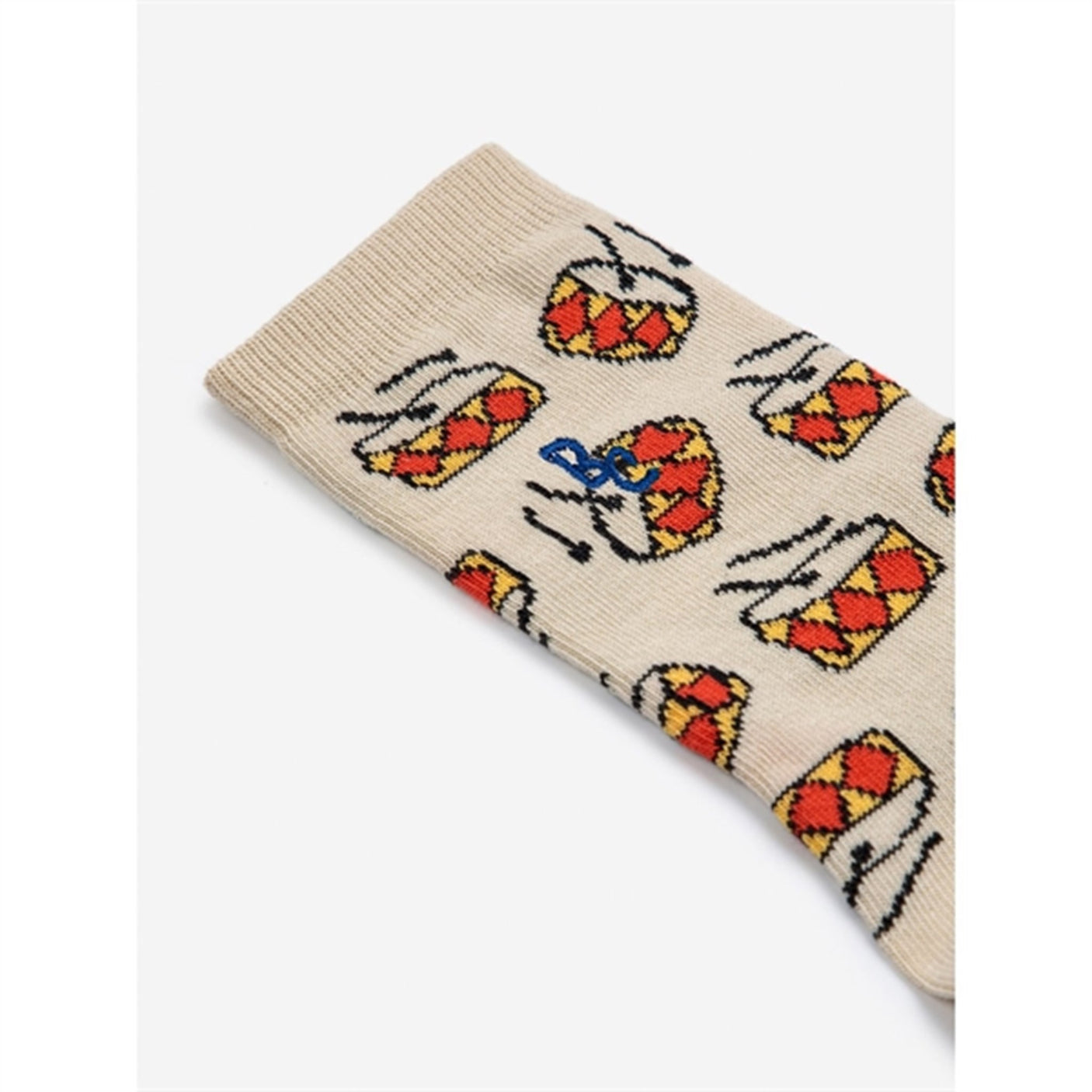 Bobo Choses Play The Drum All Over Long Socks Beige