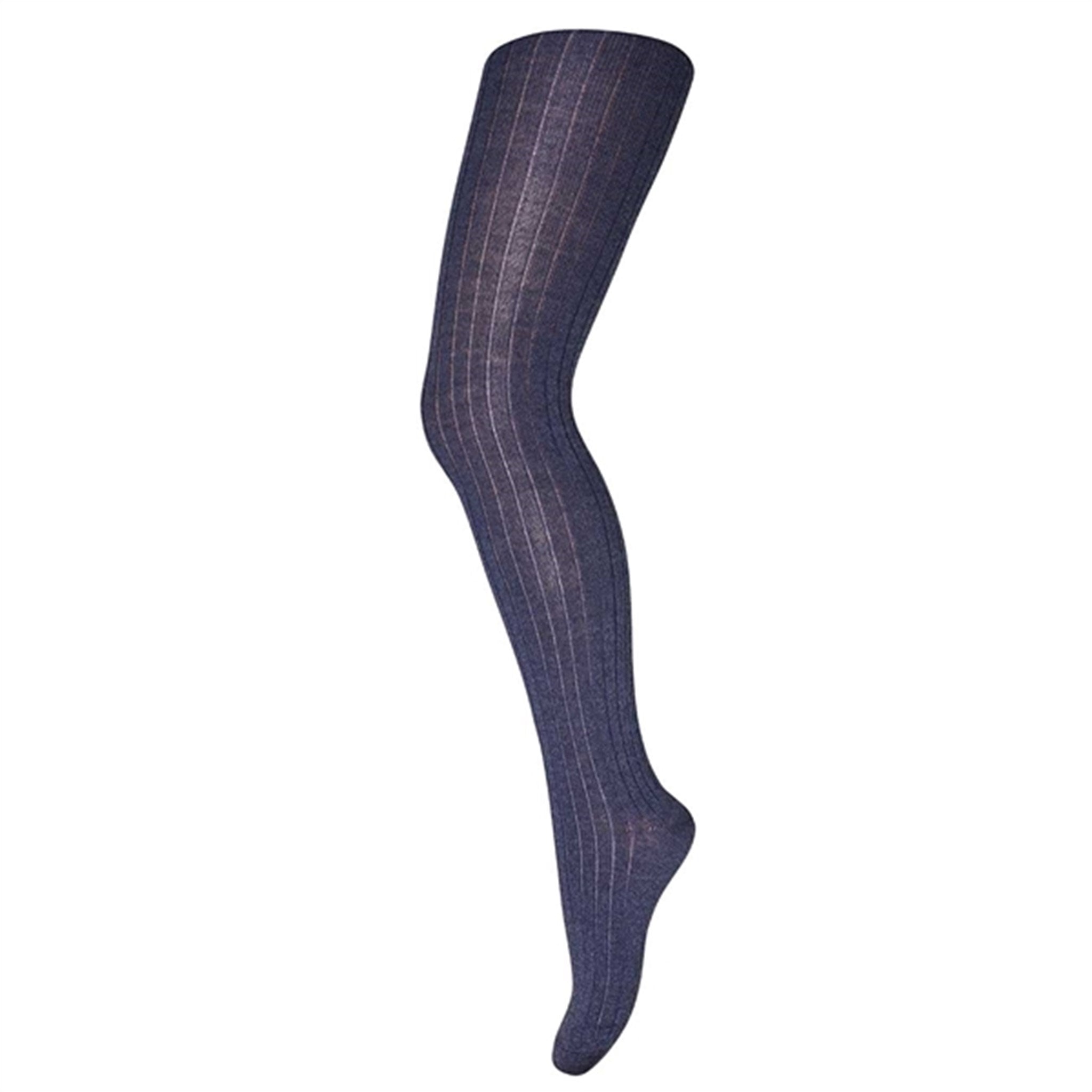 MP 128 羊毛带筋裤袜 498 深蓝色黑斑 - 舒适与时尚兼具