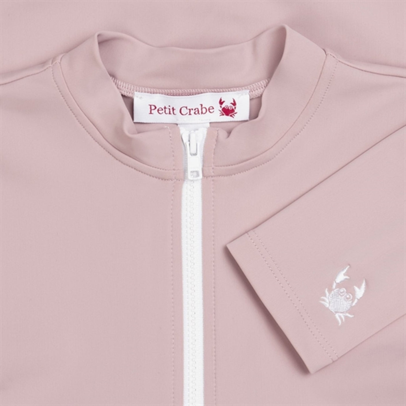 Petit Crabe Rose Nude Combi Onesie with Zipper