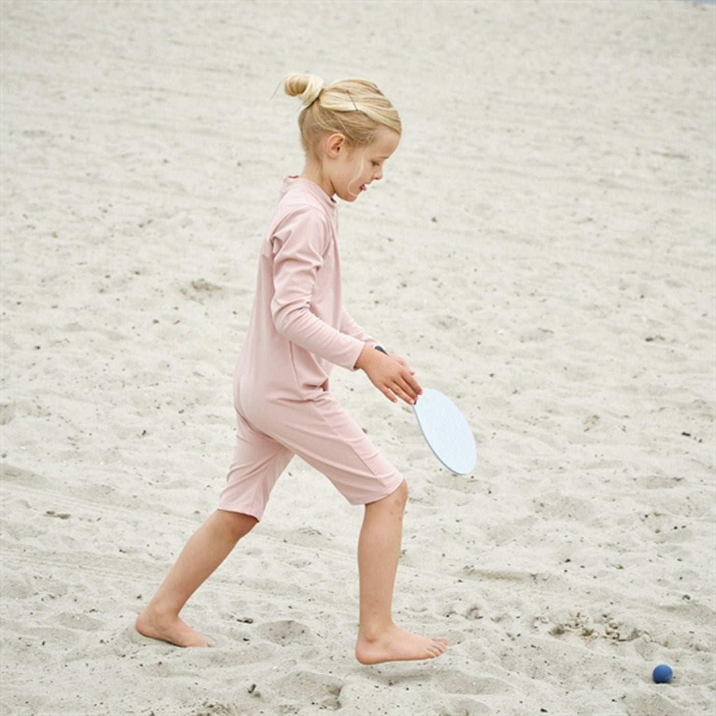 Petit Crabe Rose Nude Combi Onesie with Zipper