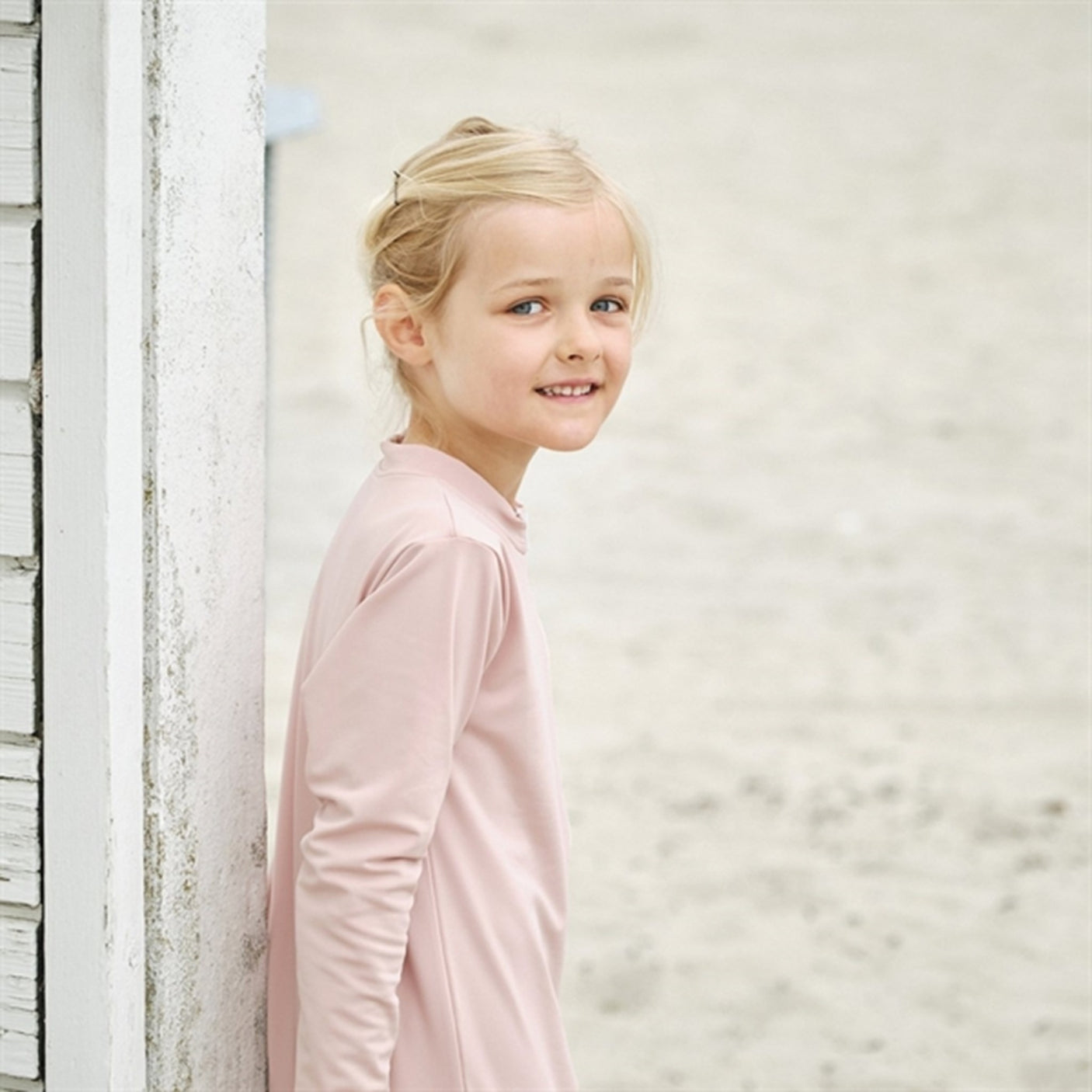 Petit Crabe Rose Nude Combi Onesie with Zipper