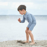 Petit Crabe Petrol Combi Onesie with Zipper