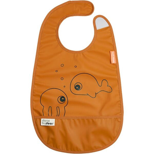Done by Deer Bib with Velcro Sea Friends Mustard