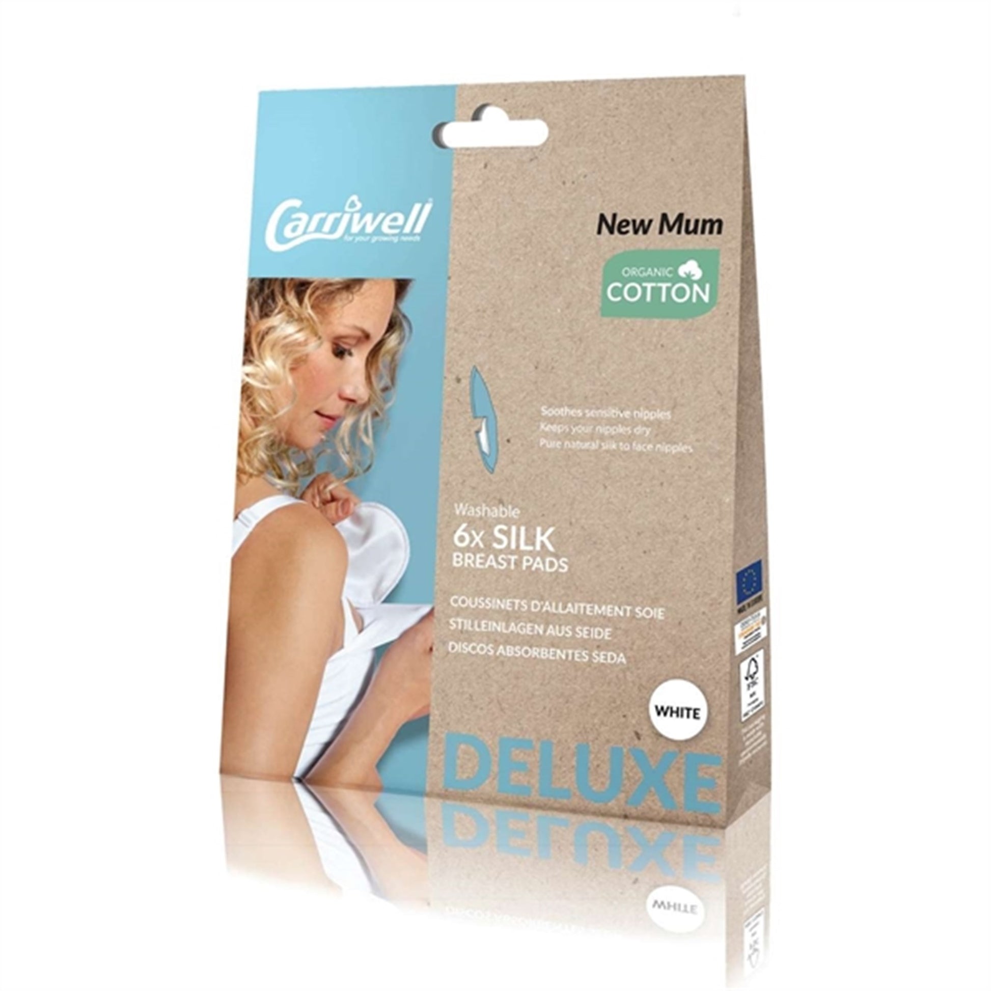 Carriwell Breast Pads Silk White 6 pcs