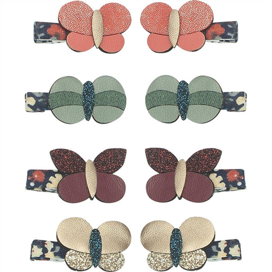 Mimi & Lula 8 Hair Clips Mini Bonnie Butterfly Winter Ivy