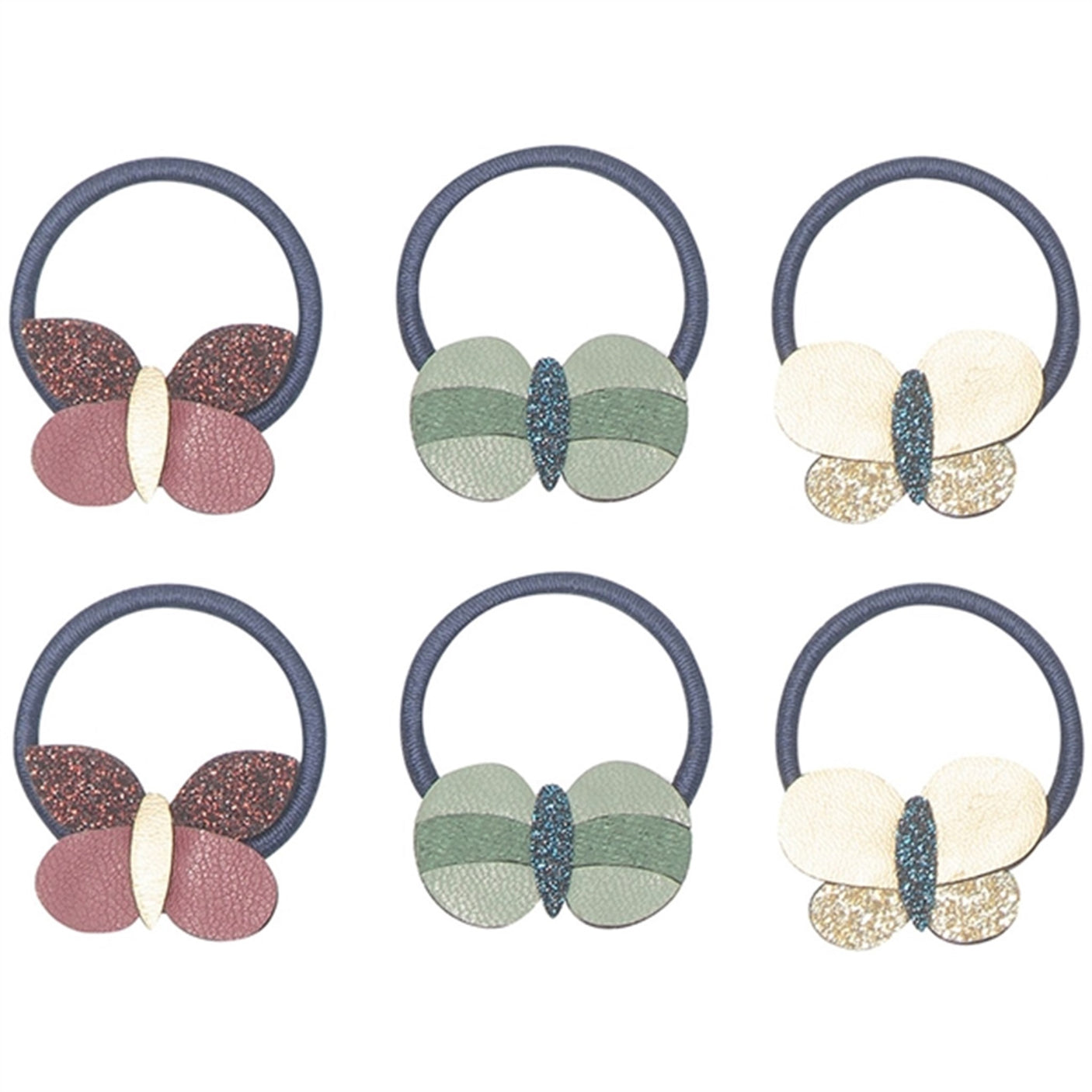 Mimi & Lula 6 Hair Ties Bonnie Butterfly Winter Ivy