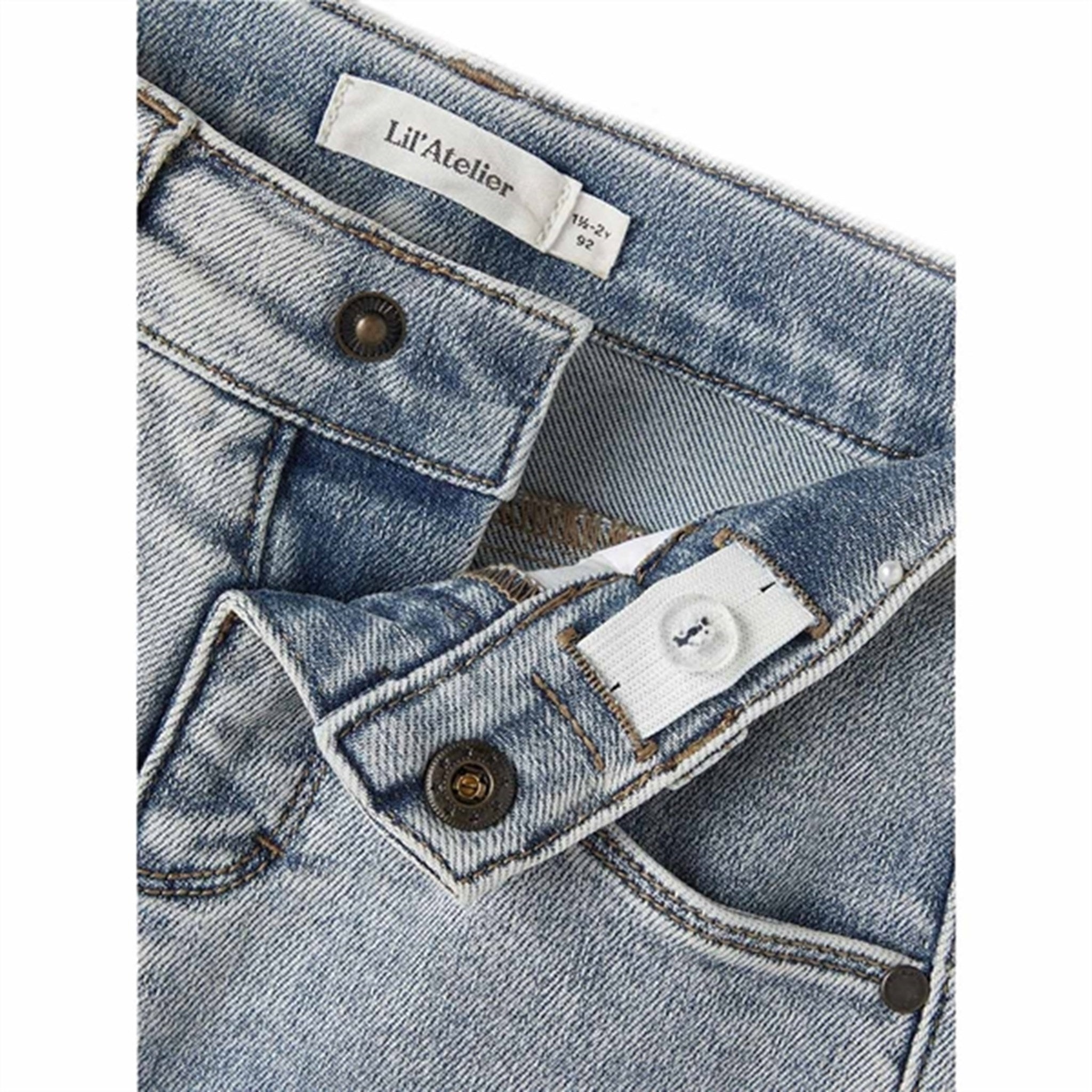 Lil' Atelier Medium Blue Denim Wide Ankel Jeans 4