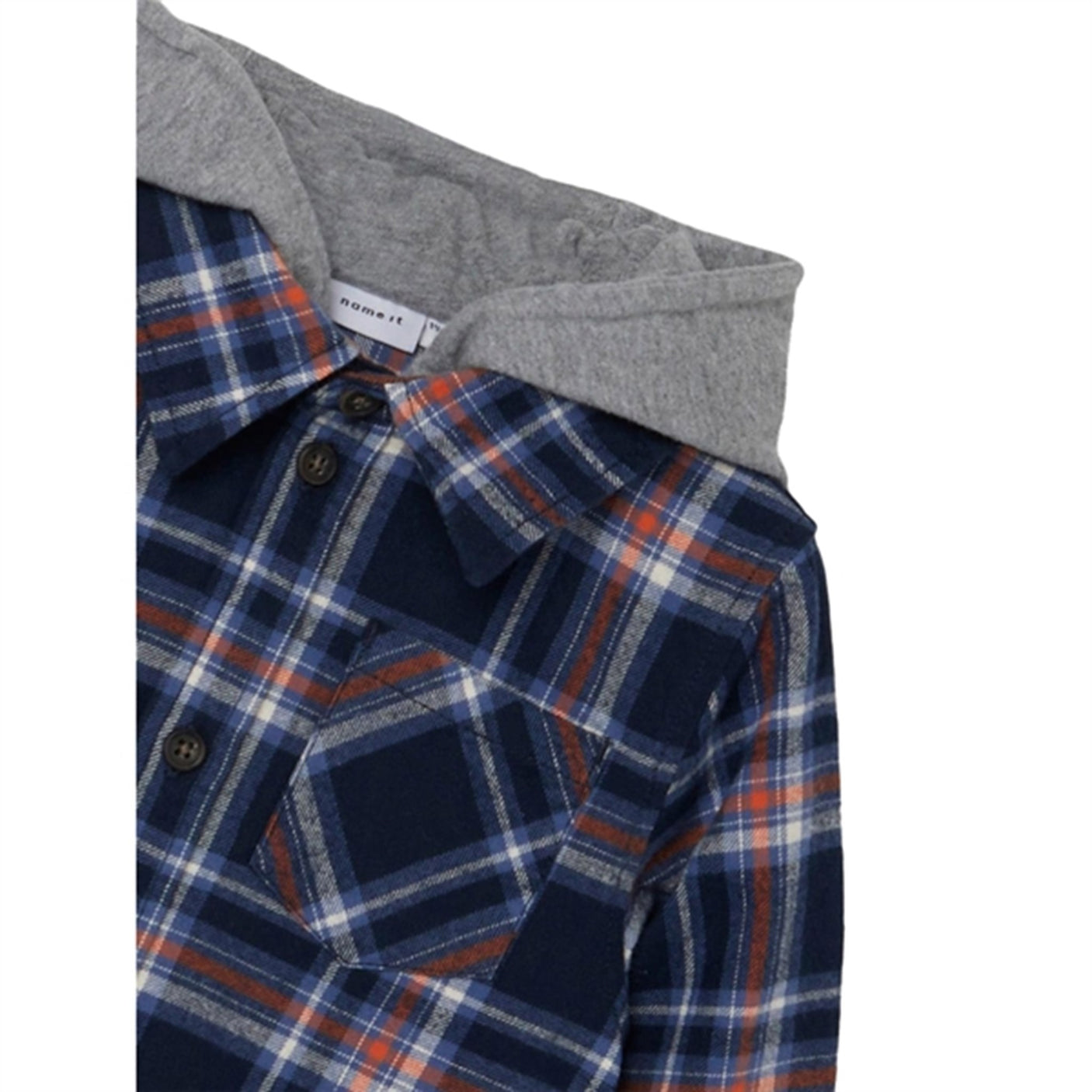 Name it Dark Sapphire Batin Shirt Blouse With Hood