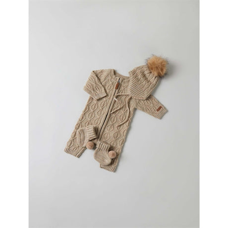 Name it White Pepper Wrilla Wool Knit Slippers With Pom Pom