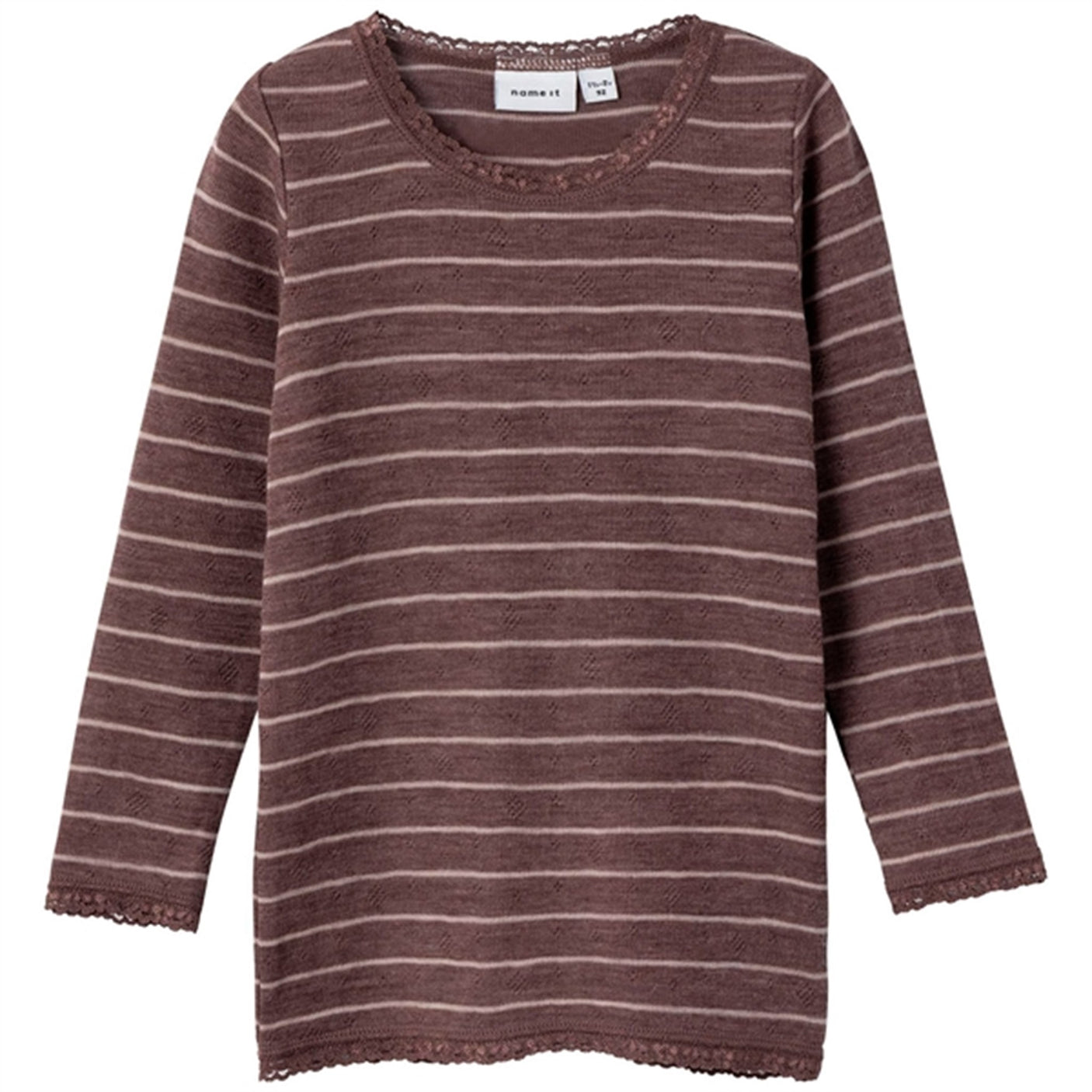 Name it Peppercorn Stripes Wang Wool Needle Blouse Noos