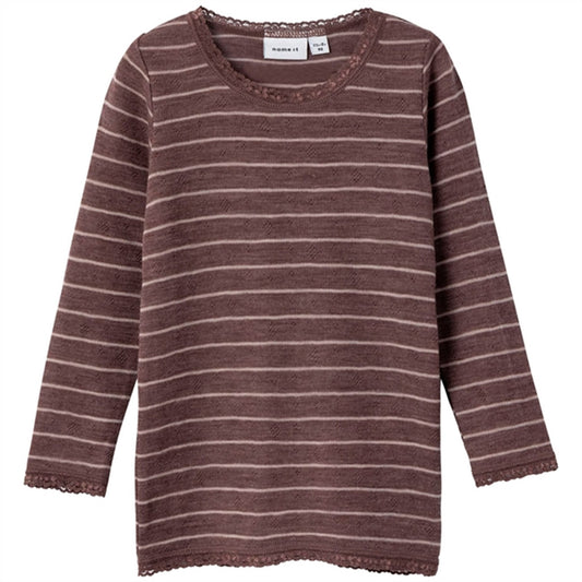 Name it Peppercorn Stripes Wang Wool Needle Blouse Noos