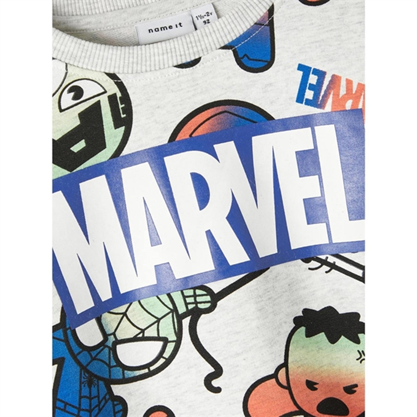 Name it Light Grey Melange Filup Marvel Sweatshirt