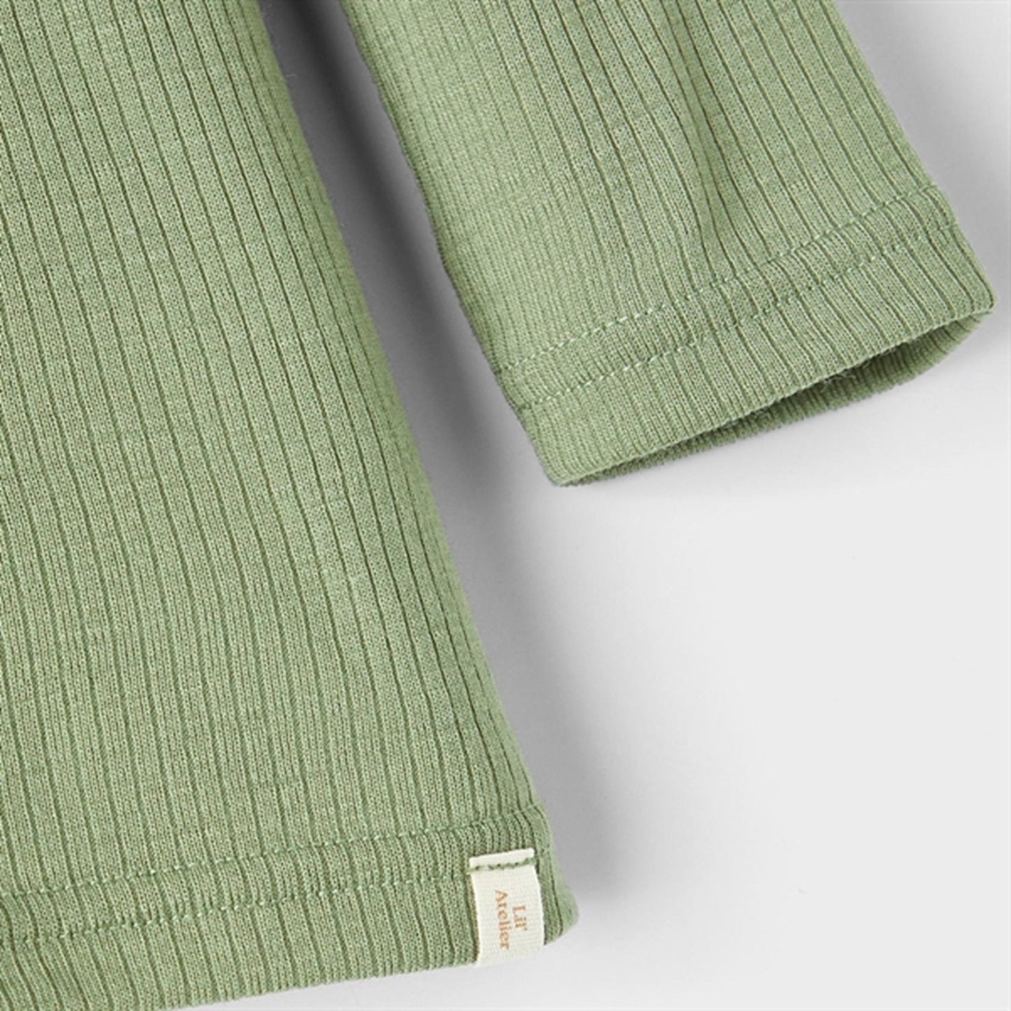 Lil'Atelier Oil Green Fable Slim Wool Blouse