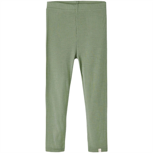 Lil'Atelier Oil Green Fable Slim Wool Leggings