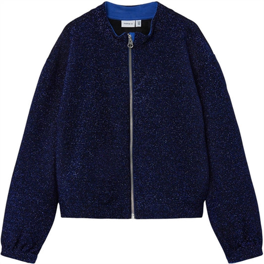 Name it Dazzling Blue Naglitter Heavy Jersey Bomber Jacket