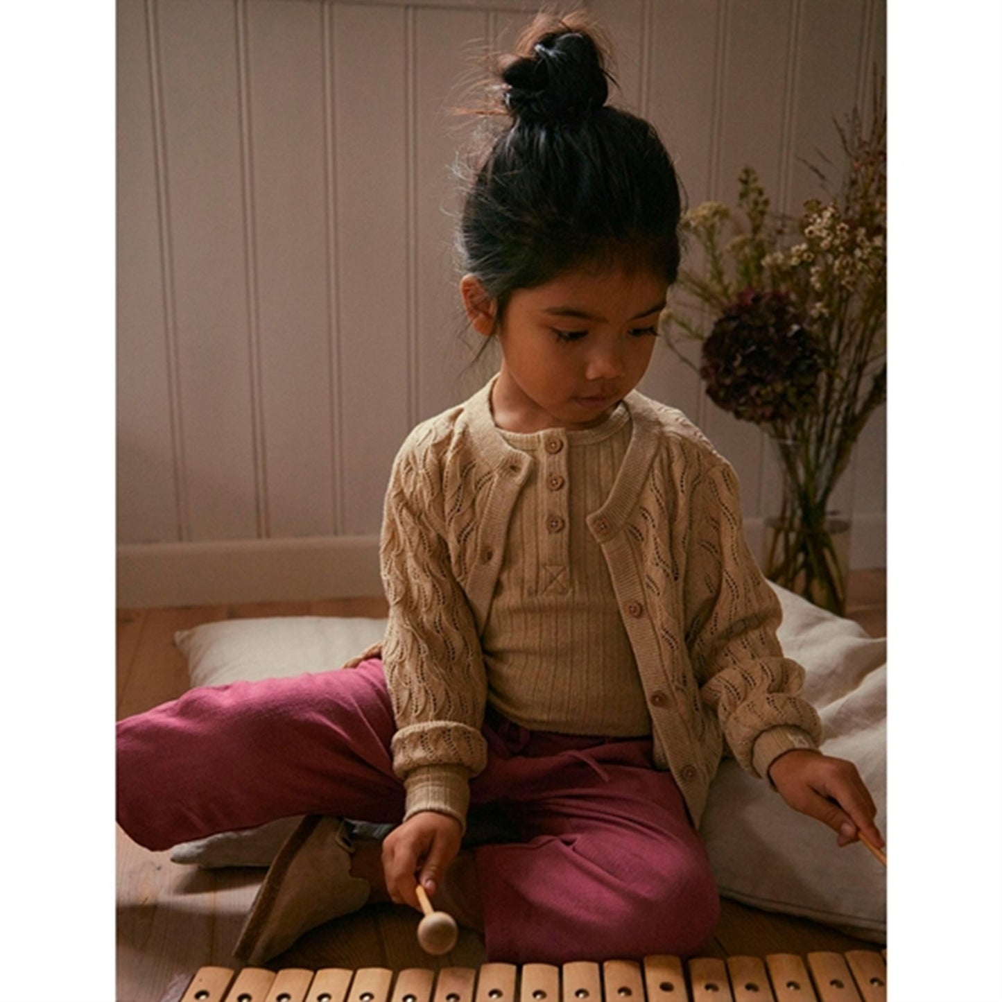 Lil'Atelier Warm Sand Nina Loose Knit Cardigan