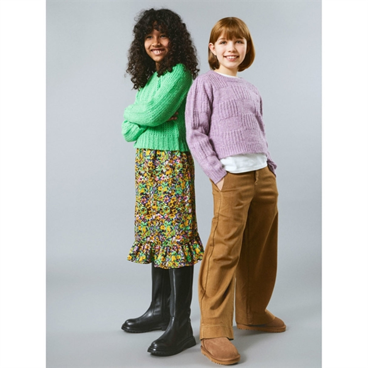 Name it Bone Brown Bella Wide Twill Pants