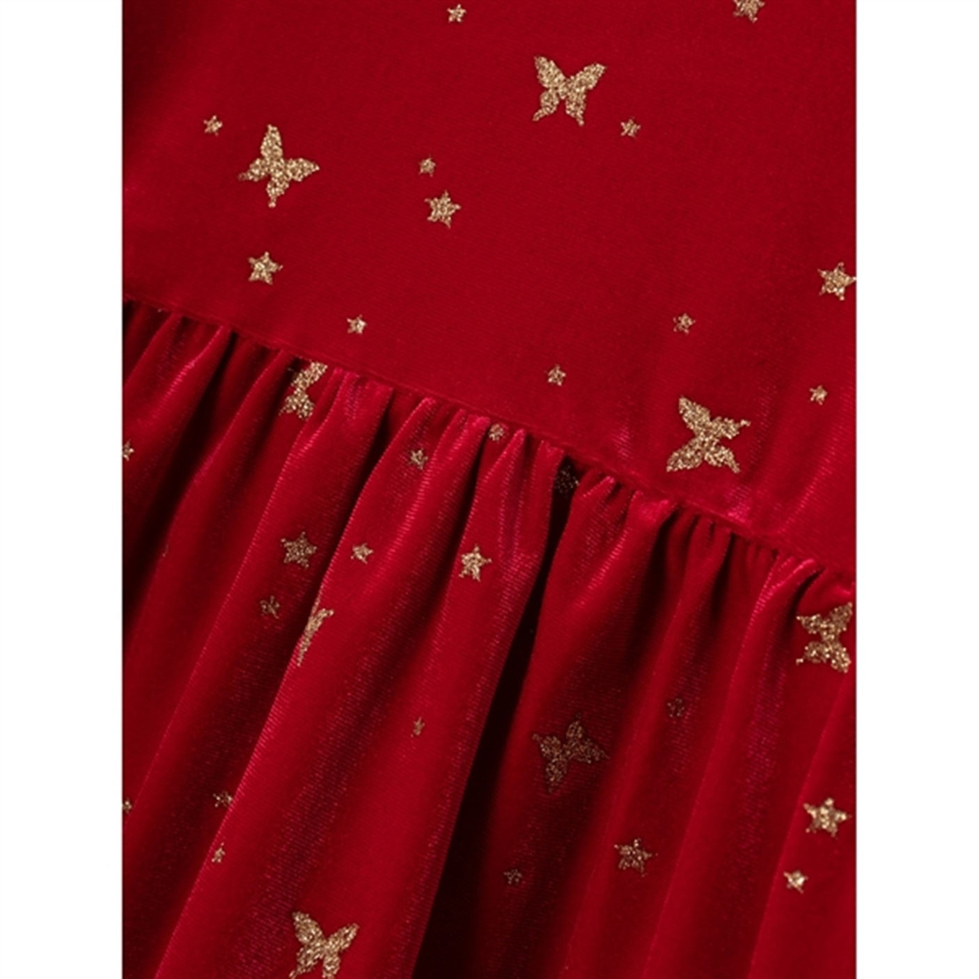 Name it Jester Red Rifly Velour Dress